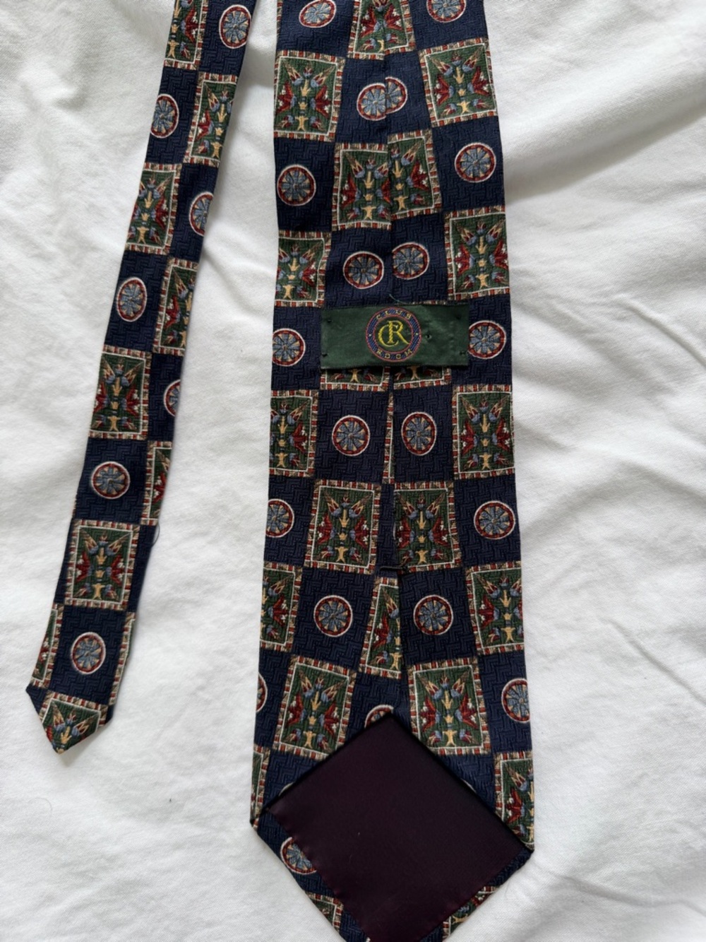 Classic Navy Patterned Men's Tie - club room